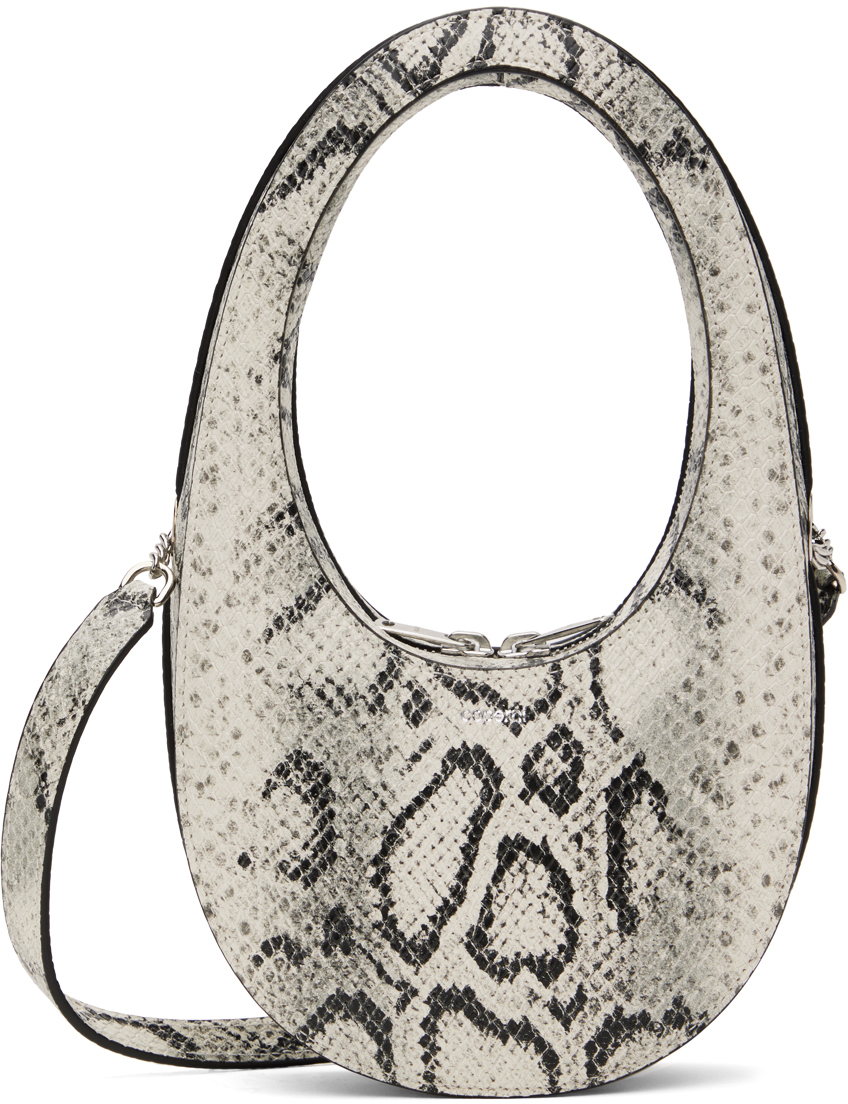 Gray Snake Print Crossbody Mini Swipe Bag