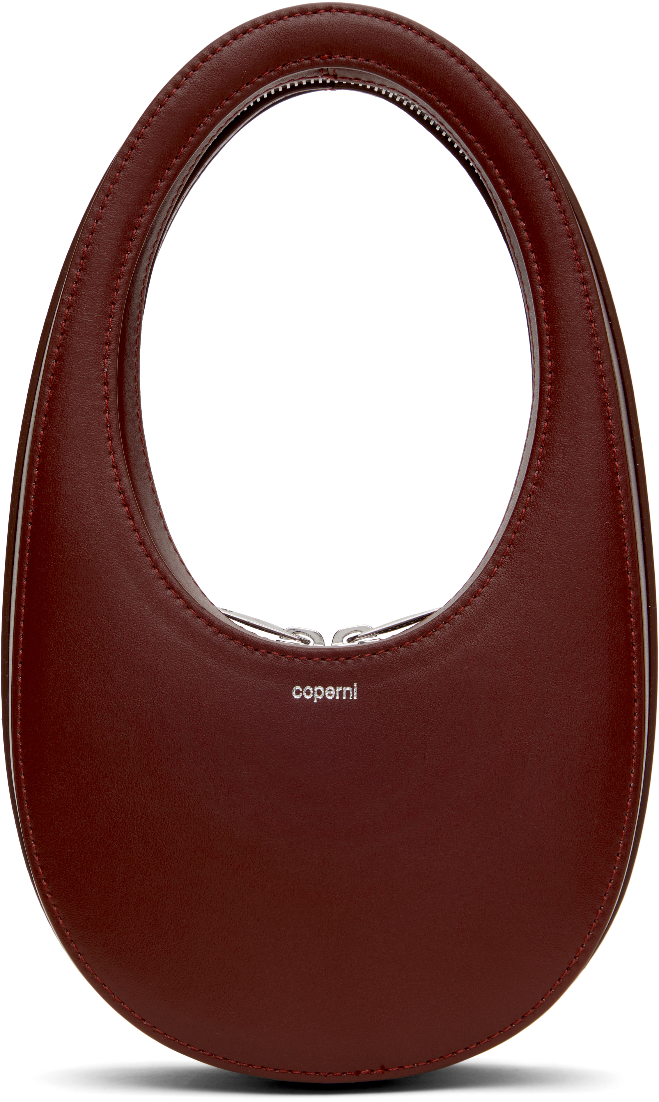 Shop Coperni Burgundy Mini Swipe Bag In Red