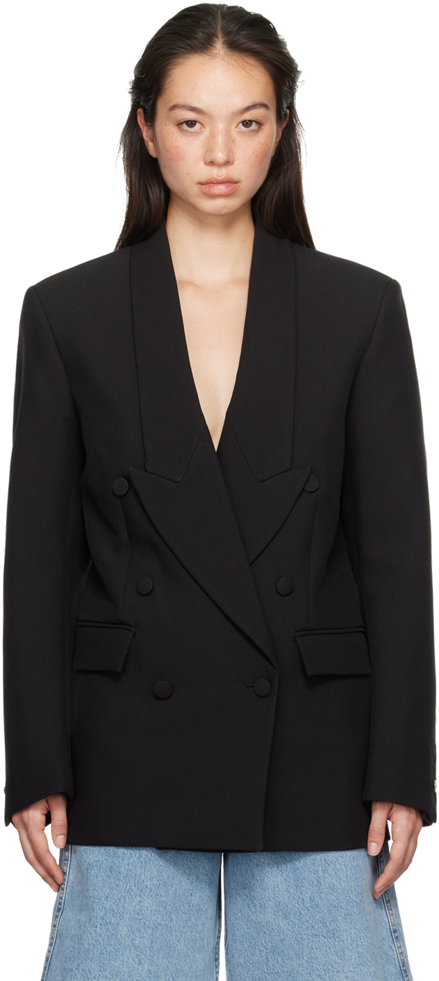 Shop Coperni Black Double Breasted Tailored Blazer