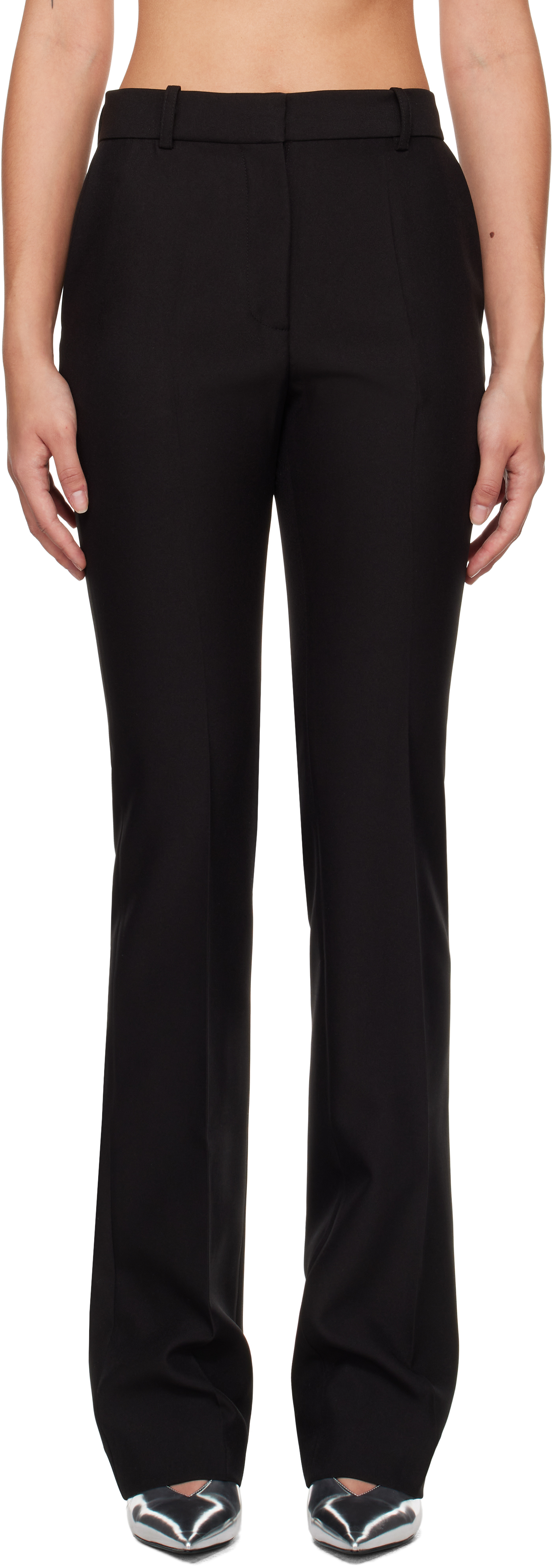 Black Straight Tailored Trousers