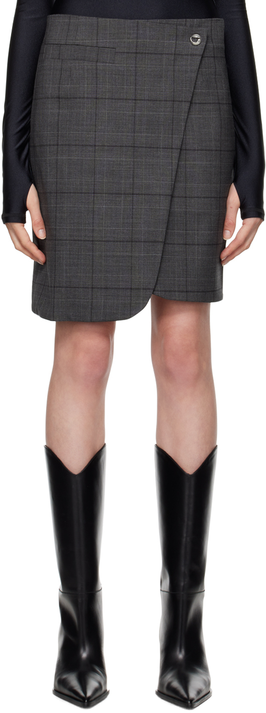 スカート COPERNI Women Skirts COPJ89F2035 GRY GREY Gray Wrap Miniskirt by Coperni on Sale