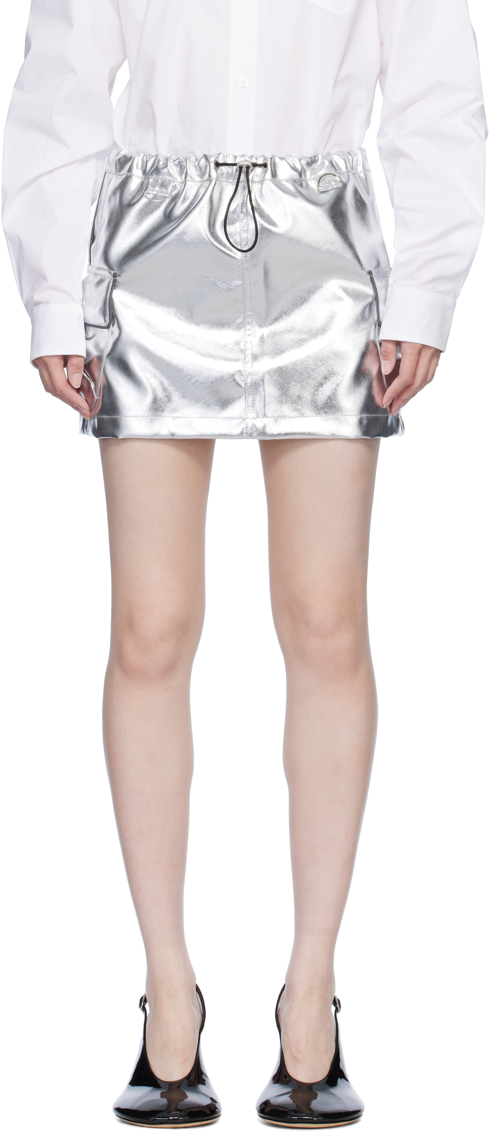 Silver Cargo Miniskirt