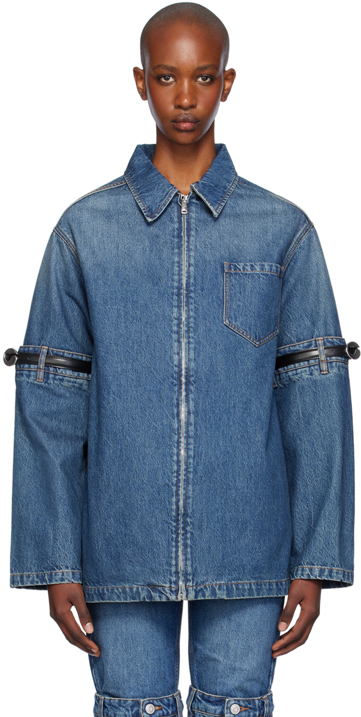 Blue Open Elbow Denim Jacket