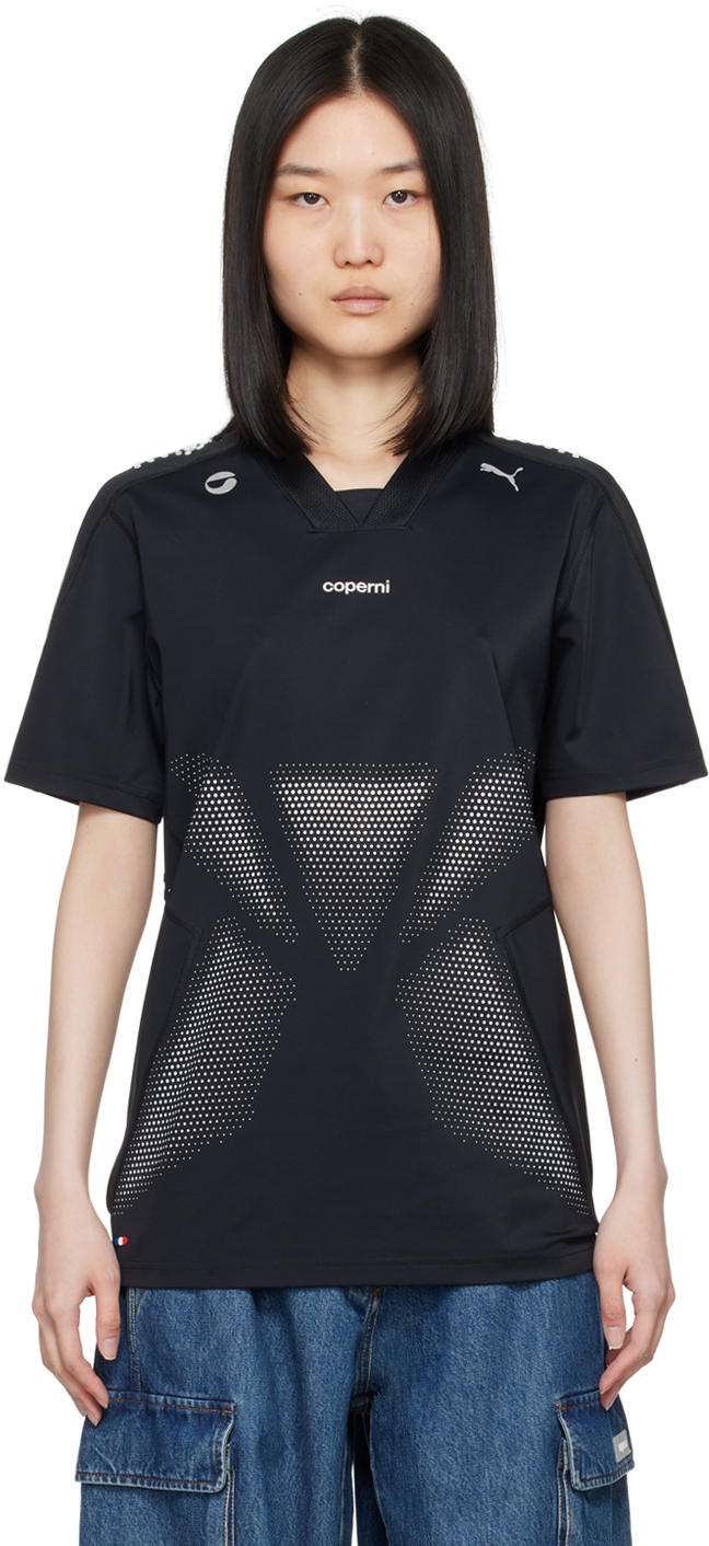 Shop Coperni Black Puma Edition Football Jersey T-shirt In Publck Puma Black