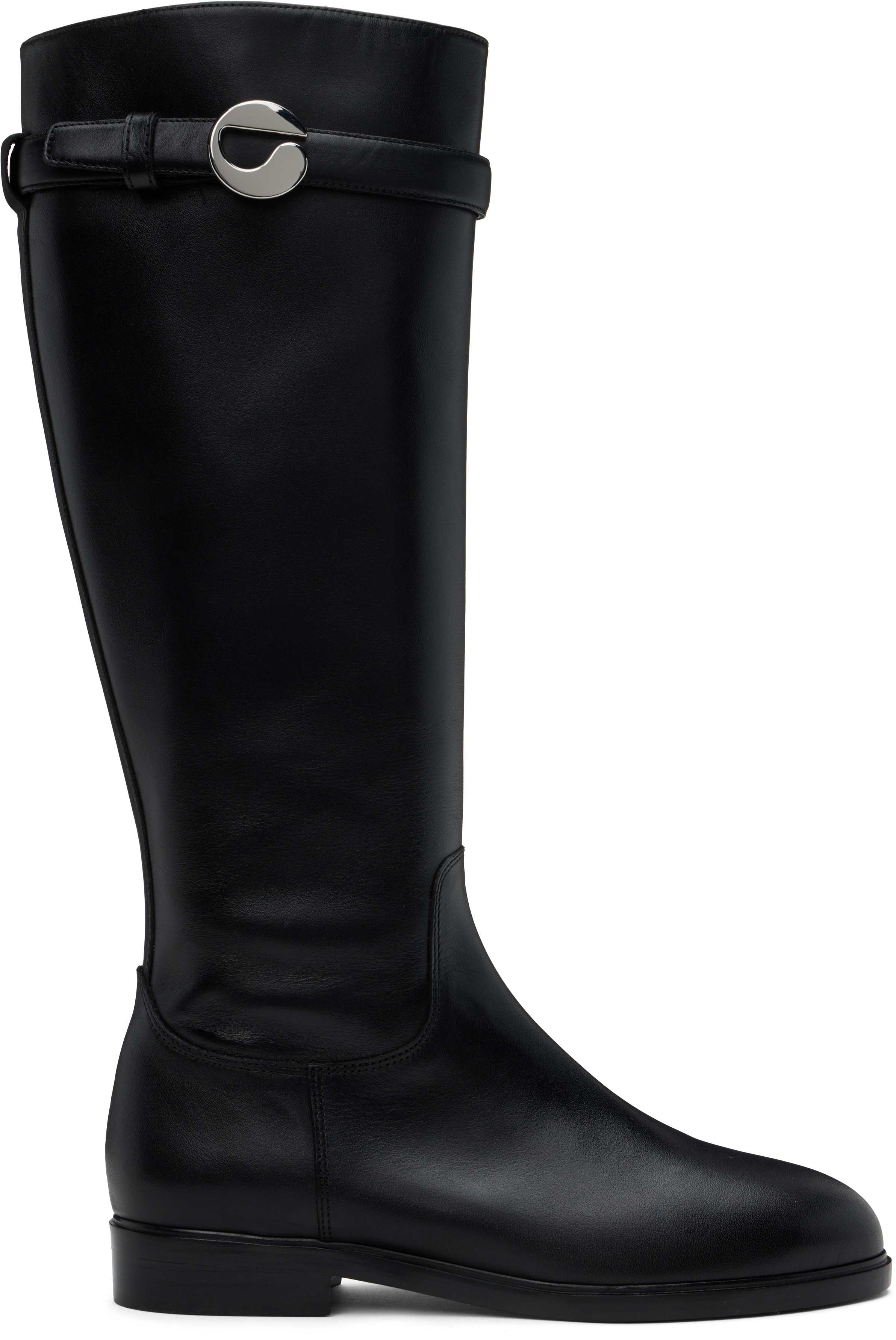 Black Cavalier Flat Tall Boots