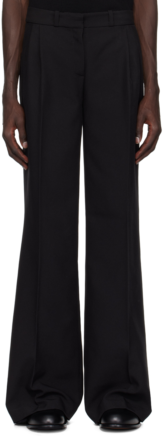 Black Wide Leg Tailored Trousers