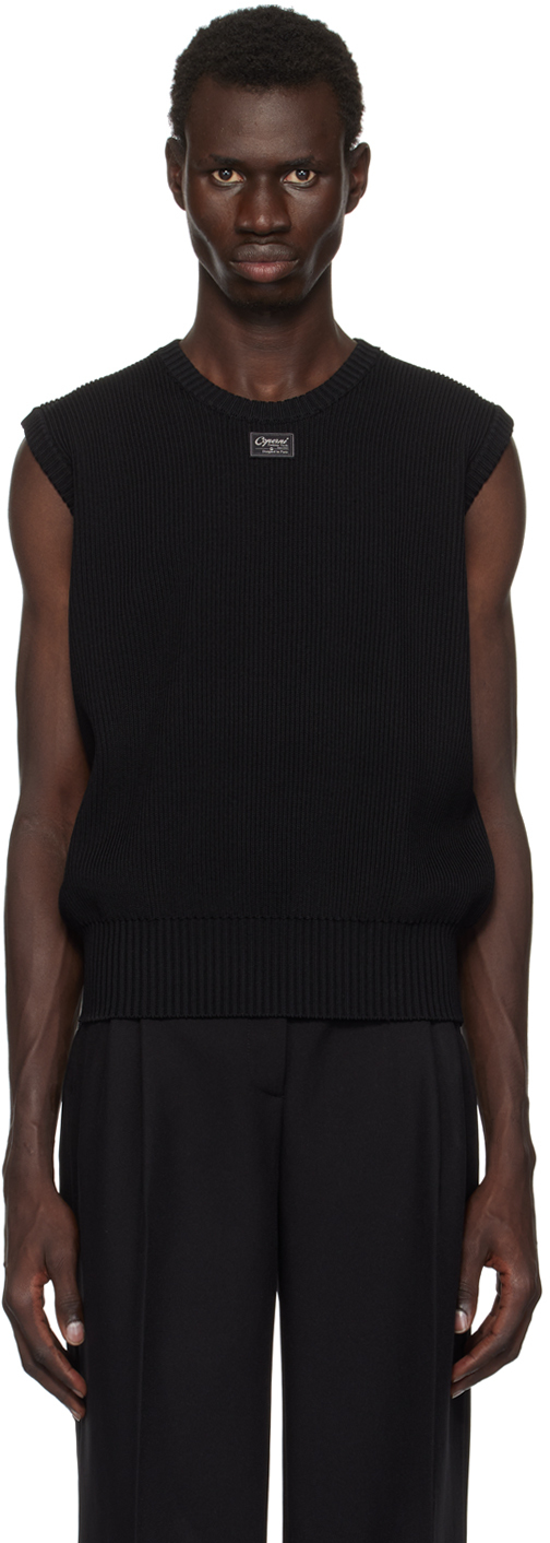 Shop Coperni Black Knitted Sleeveless Vest