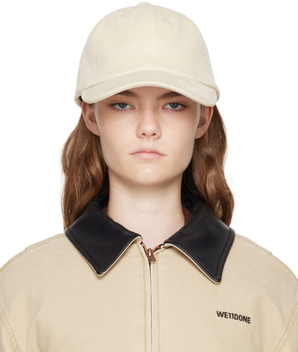 We11done: Off-White Velvet-Denim Cap | SSENSE
