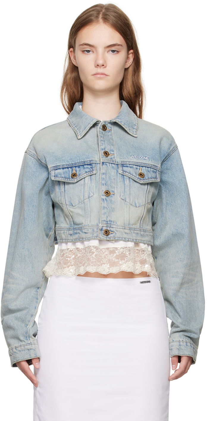 Blue Cropped Denim Jacket