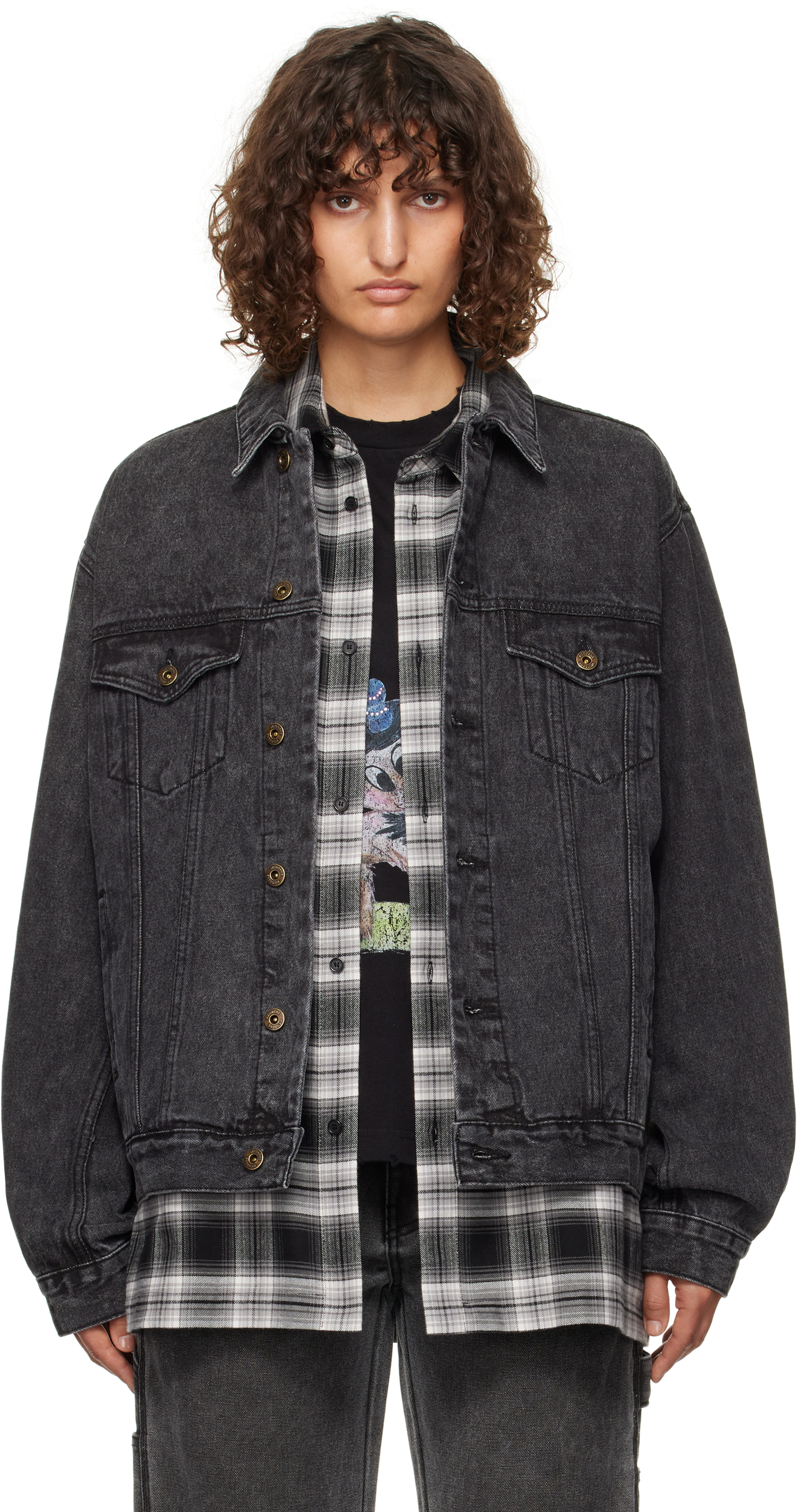 Black Monster Pony Denim Jacket