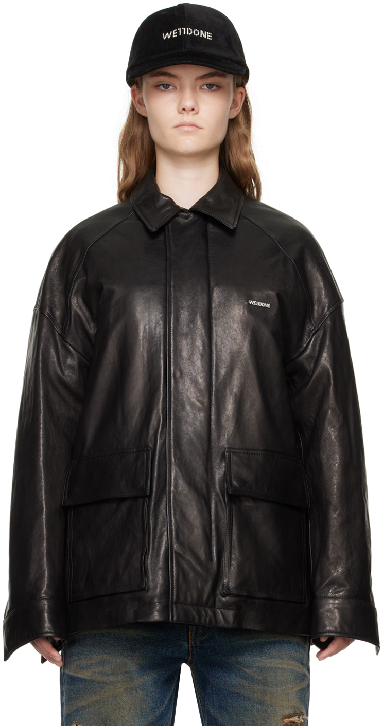 Black Padded Leather Jacket