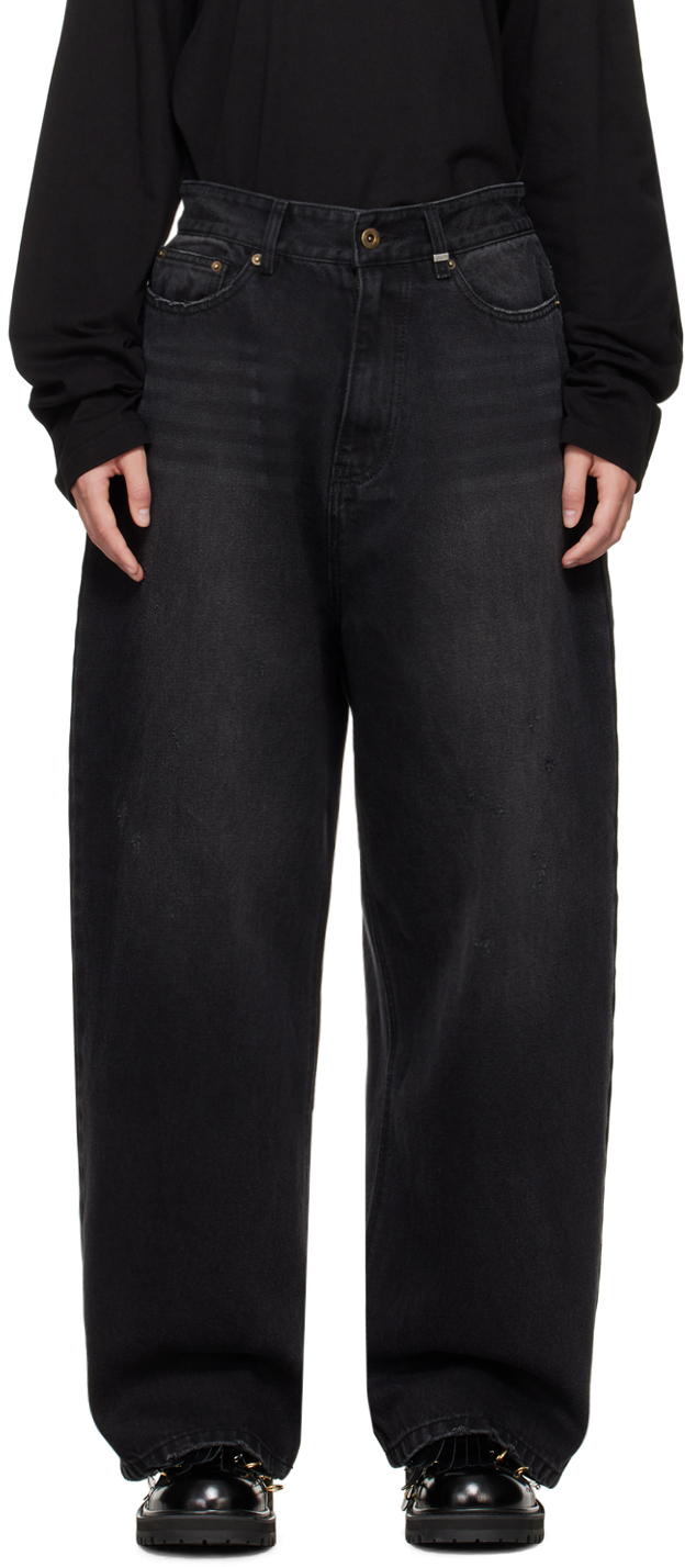 Black Washed Loose-Fit Jeans