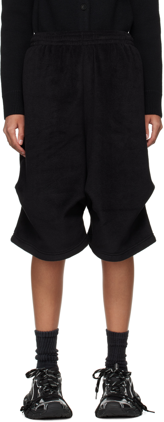 Shop We11 Done Black Tuck Shorts