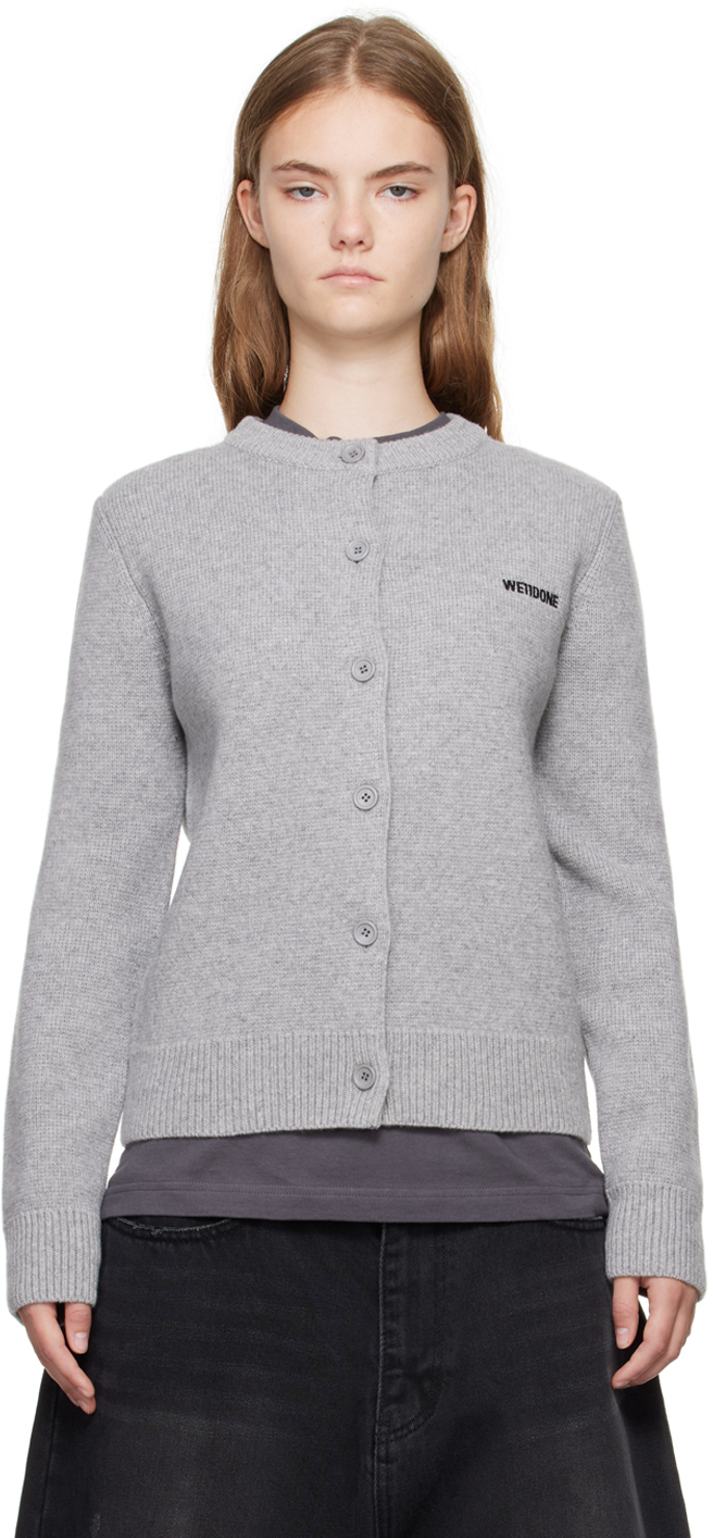 Shop We11 Done Gray Simply Cardigan In Grey