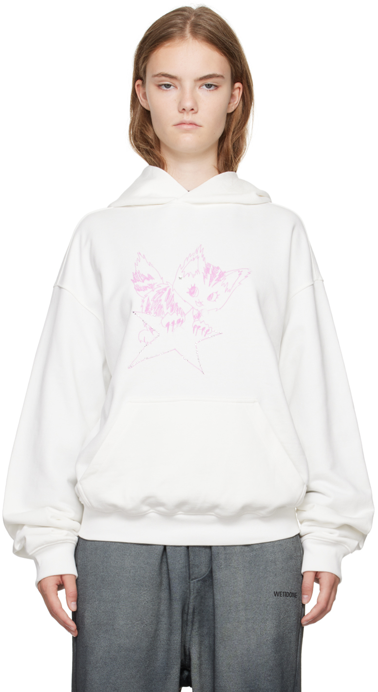 White Monster Fitted Hoodie