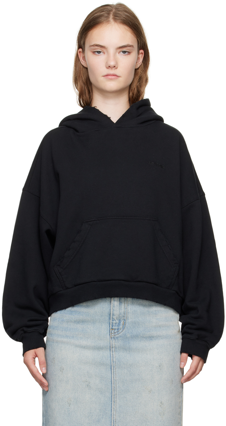 Shop We11 Done Black Layered Hoodie