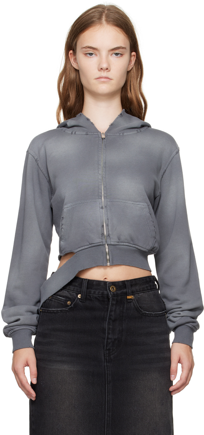 Gray Distressed Hoodie