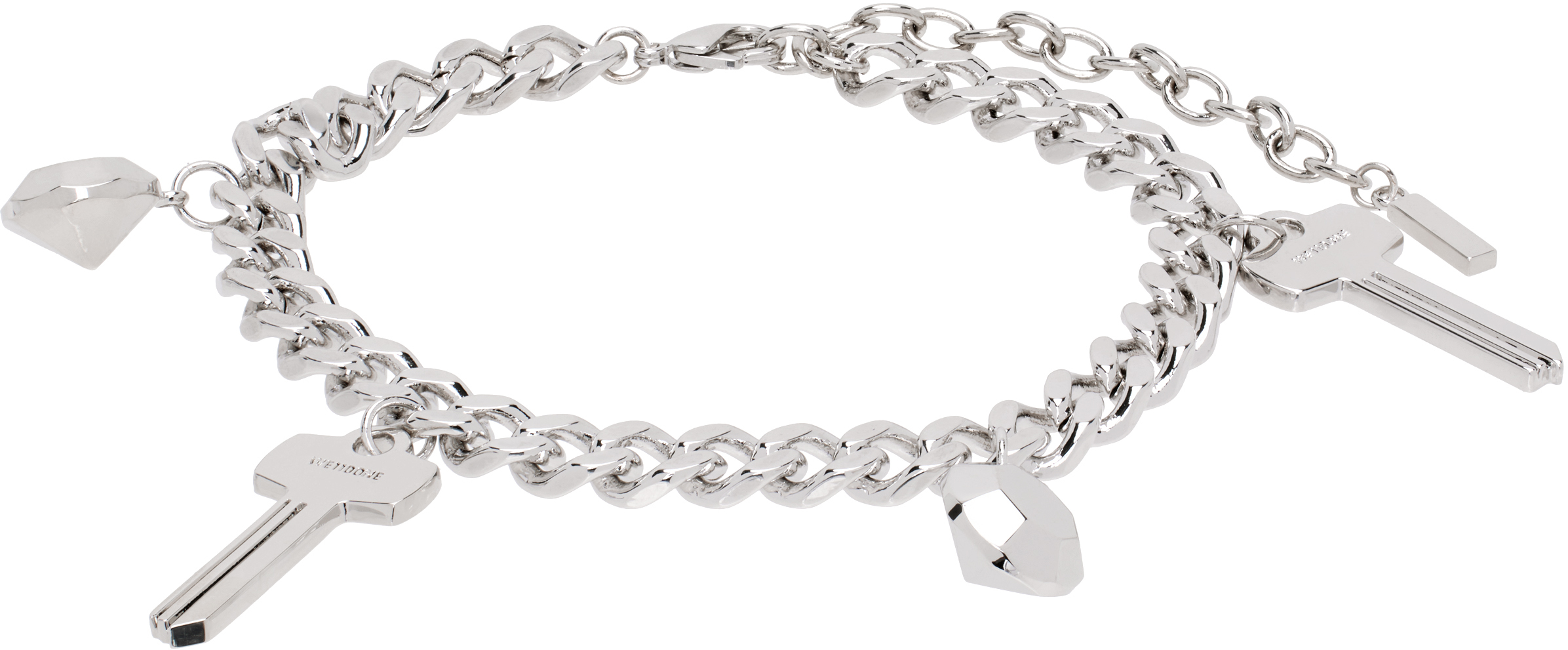 【関税込み】We11done シルバー Key Charm チェーンネックレス We11done Silver Key Charm Chain Bracelet from $152.00 - on