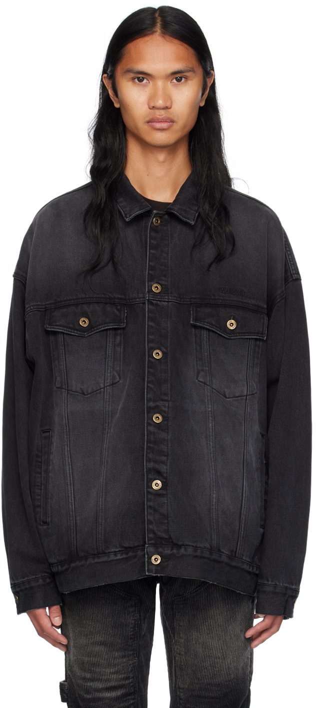 Shop We11 Done Black Oversized Denim Jacket