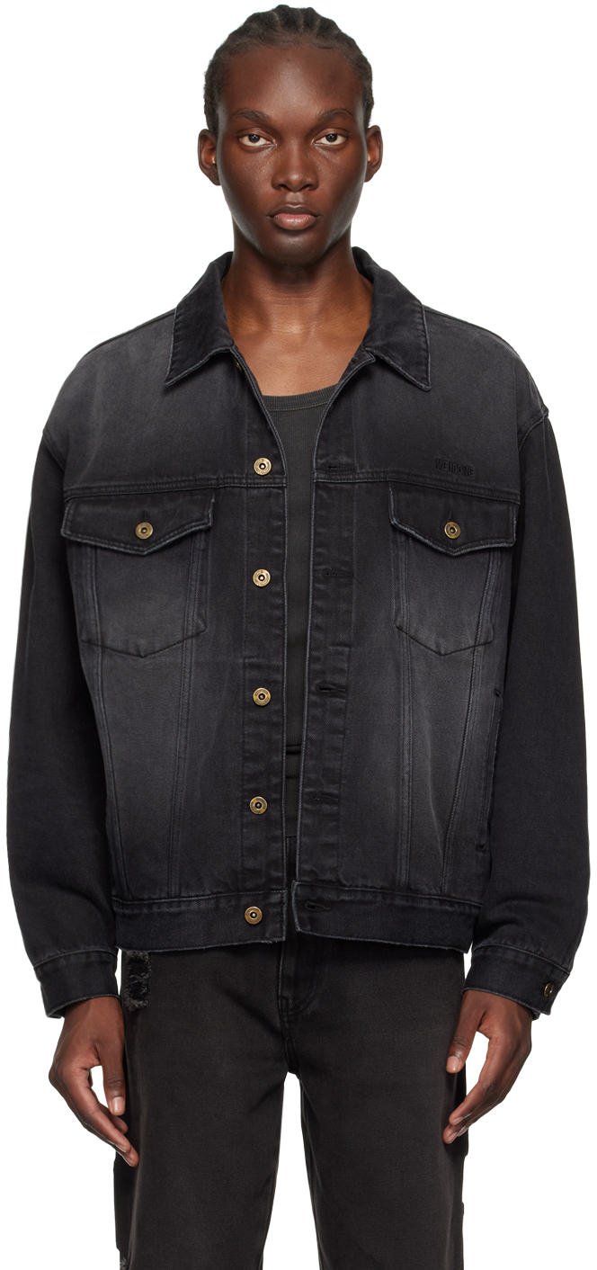 We11done: Black Faded Denim Jacket | SSENSE