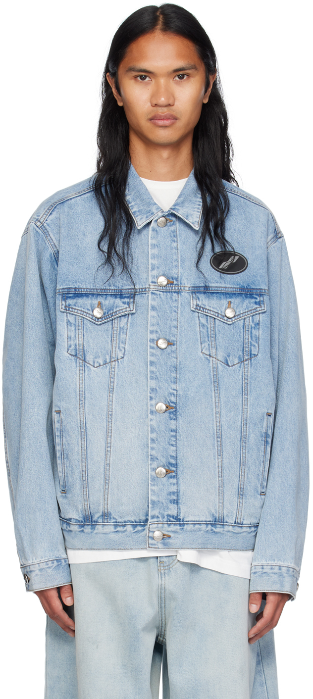 Shop We11 Done Blue Oversized Denim Jacket In Ice