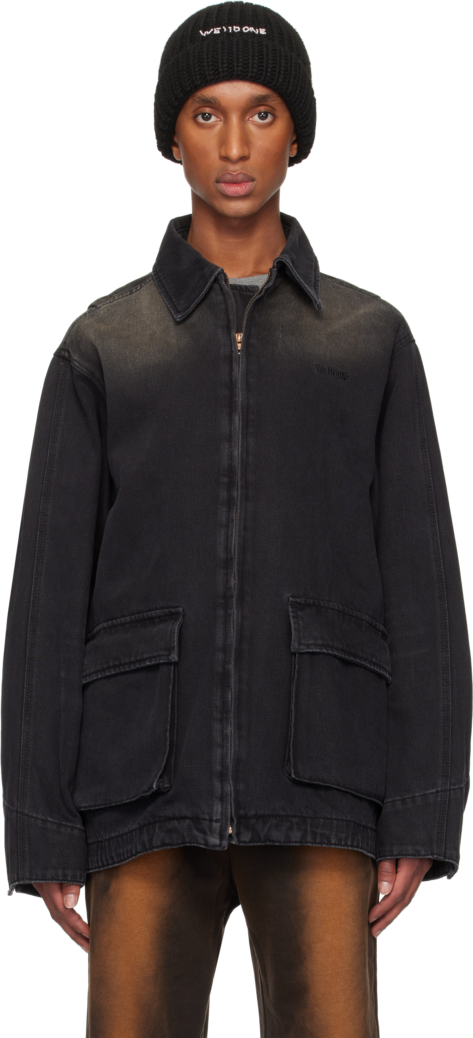 Black Classic Washed Denim Jacket