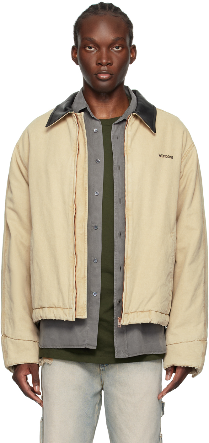 Shop We11 Done Beige Padded Jacket