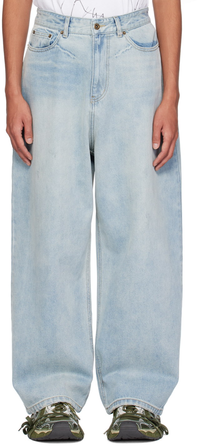 Shop We11 Done Blue Loose-fit Jeans In Sky