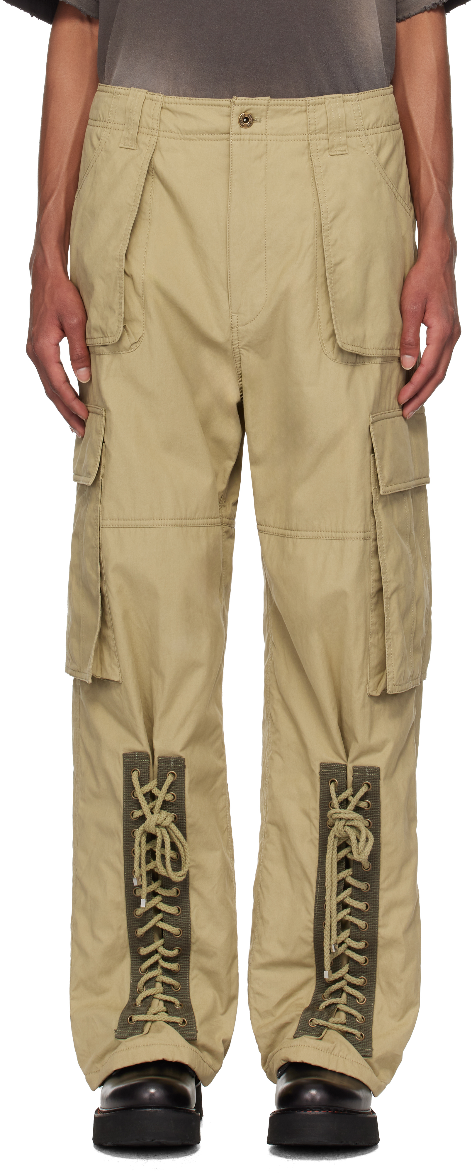 Khaki Military Cargo Pants