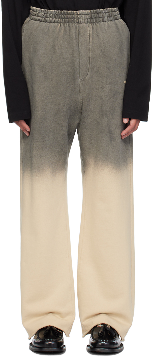 Shop We11 Done Gray Gradation Sweatpants In Beige