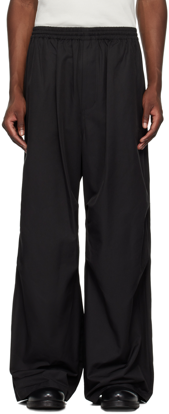 Shop We11 Done Black Tucked Trousers