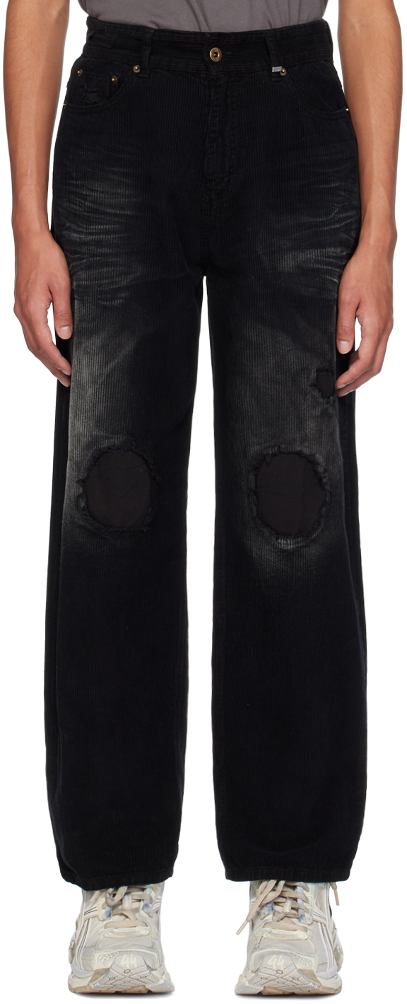 Shop We11 Done Black Distressed Trousers