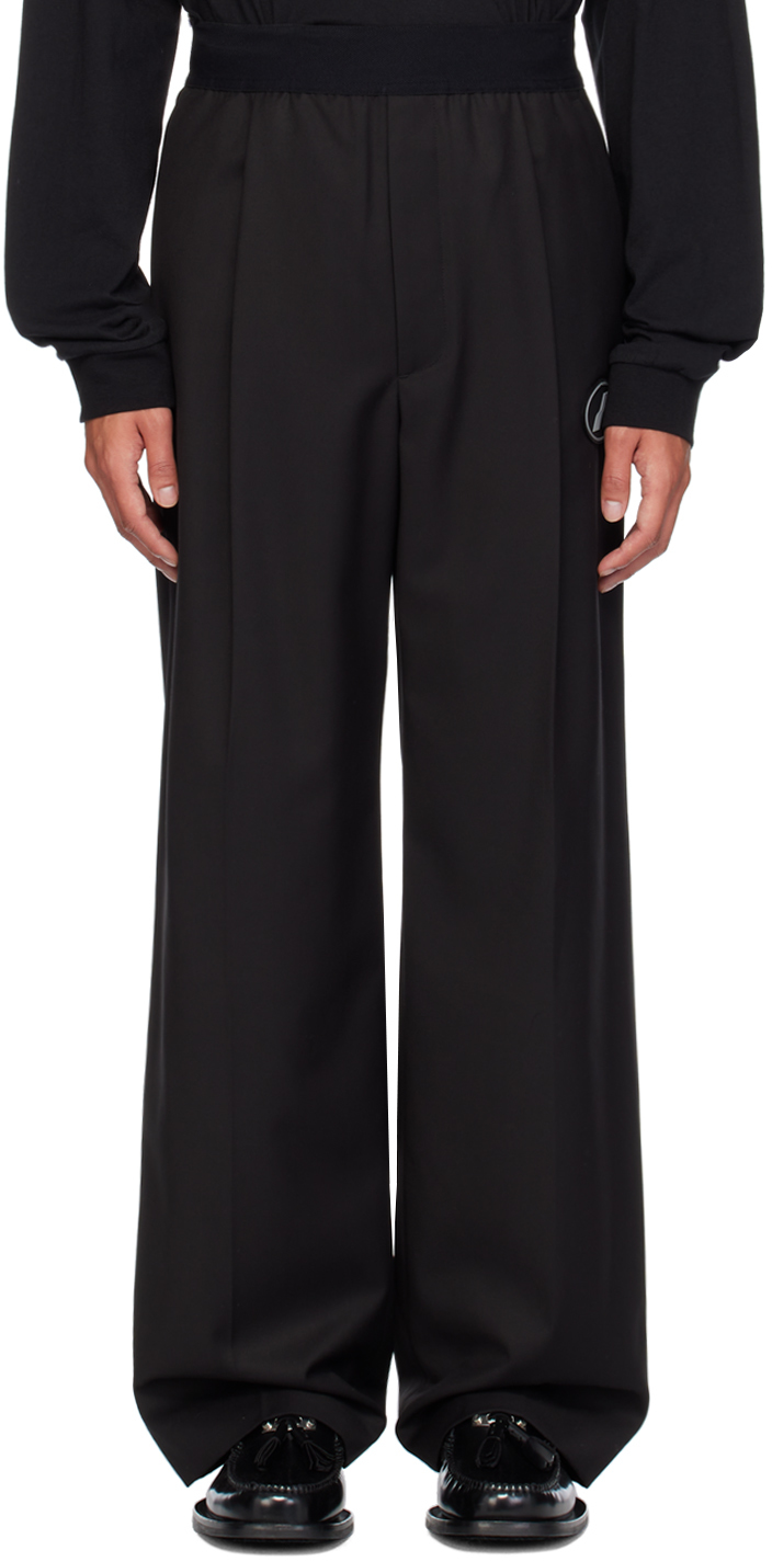 Shop We11 Done Black Logo Trousers