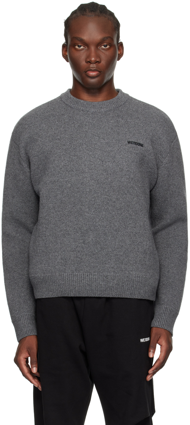 Shop We11 Done Gray Embroidered Sweater In Charcoal