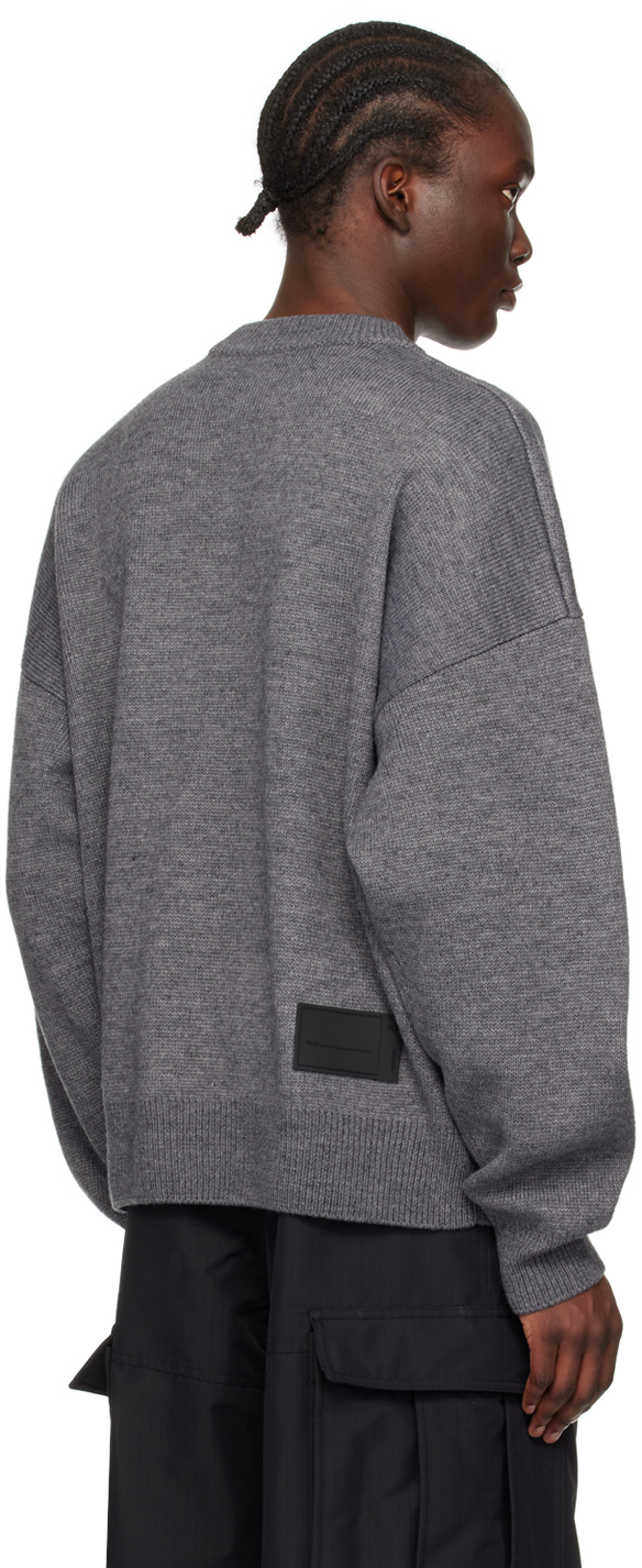 We11 Done Gray Jqd Sweater In Grey