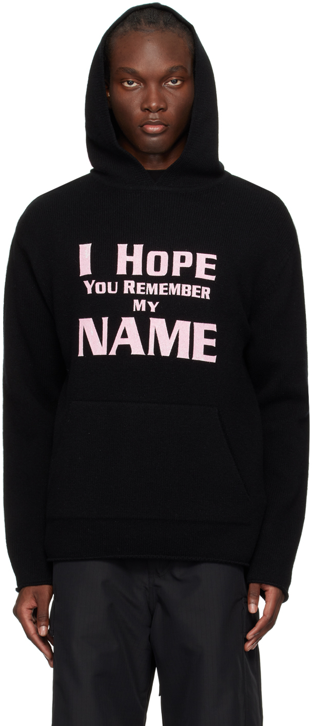 Shop We11 Done Black 'i Hope You Remember My Name' Hoodie