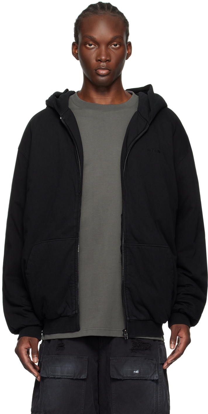 Shop We11 Done Black Padded Hoodie