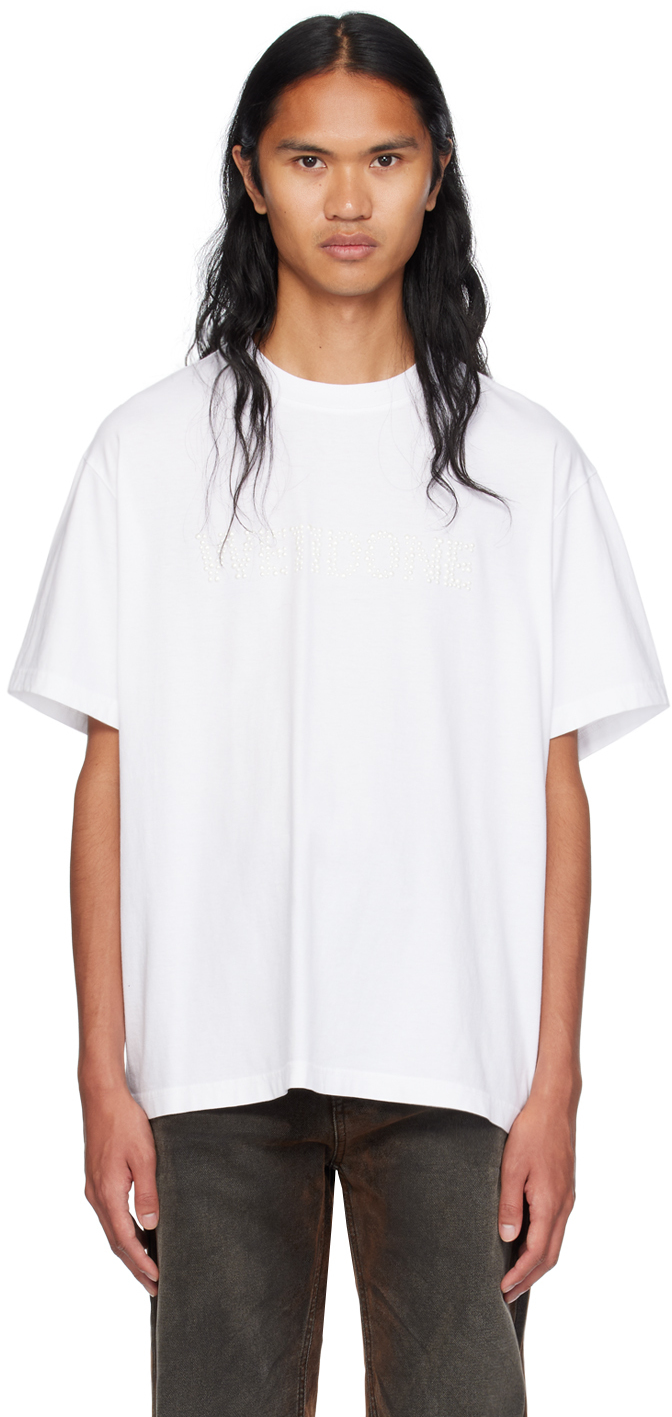 Shop We11 Done White Pearl Logo T-shirt