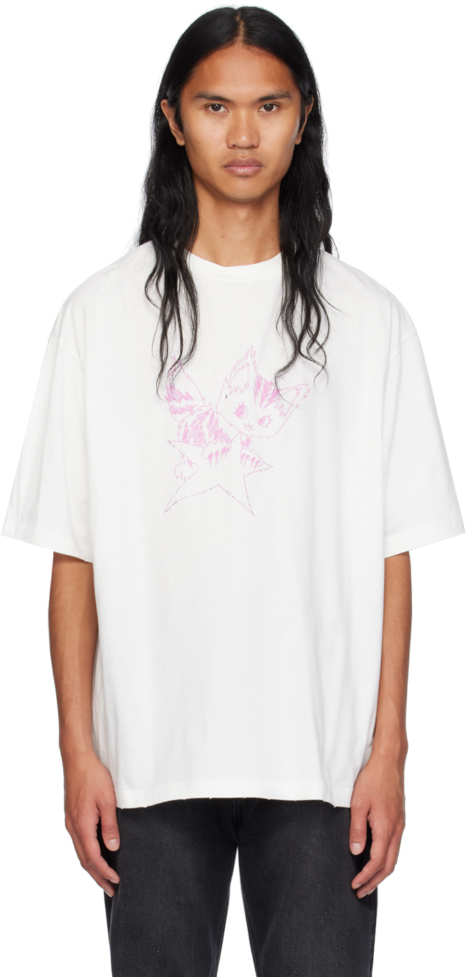 Shop We11 Done White Monster T-shirt In Ivory