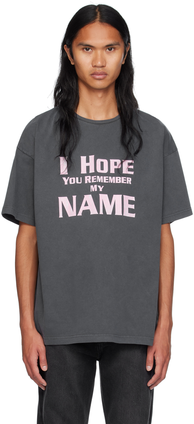【関税込み】We11done グレー Lettering Tシャツ We11doneのグレー Lettering Tシャツがセール中