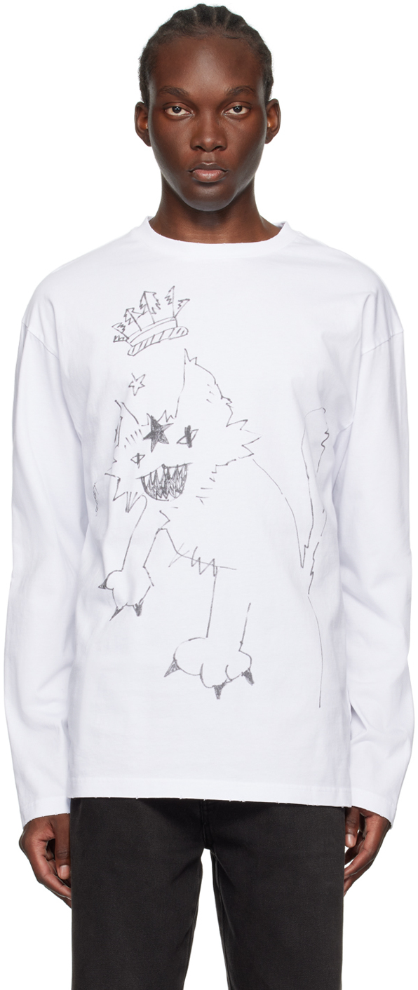 Shop We11 Done White Monster Long Sleeve T-shirt