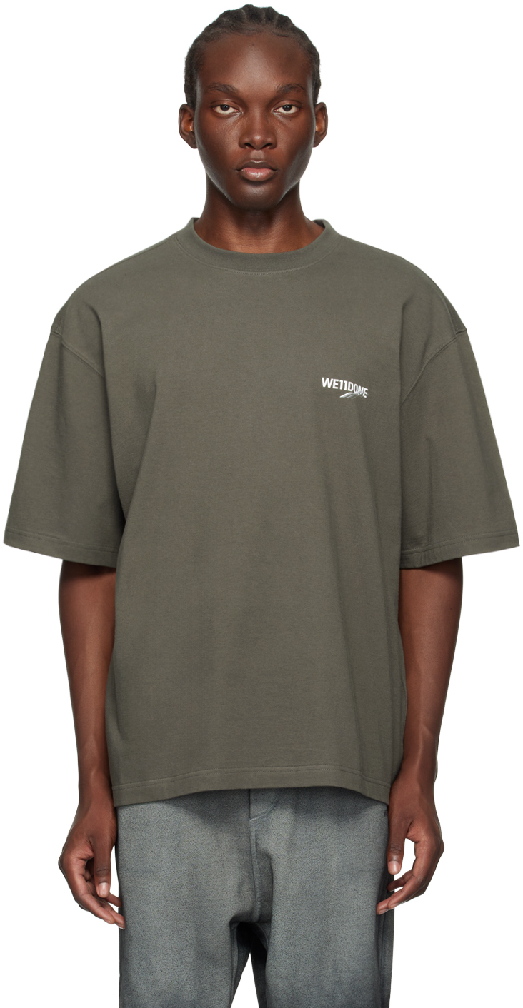 WE11 DONE GRAY WAVE LOGO T-SHIRT 