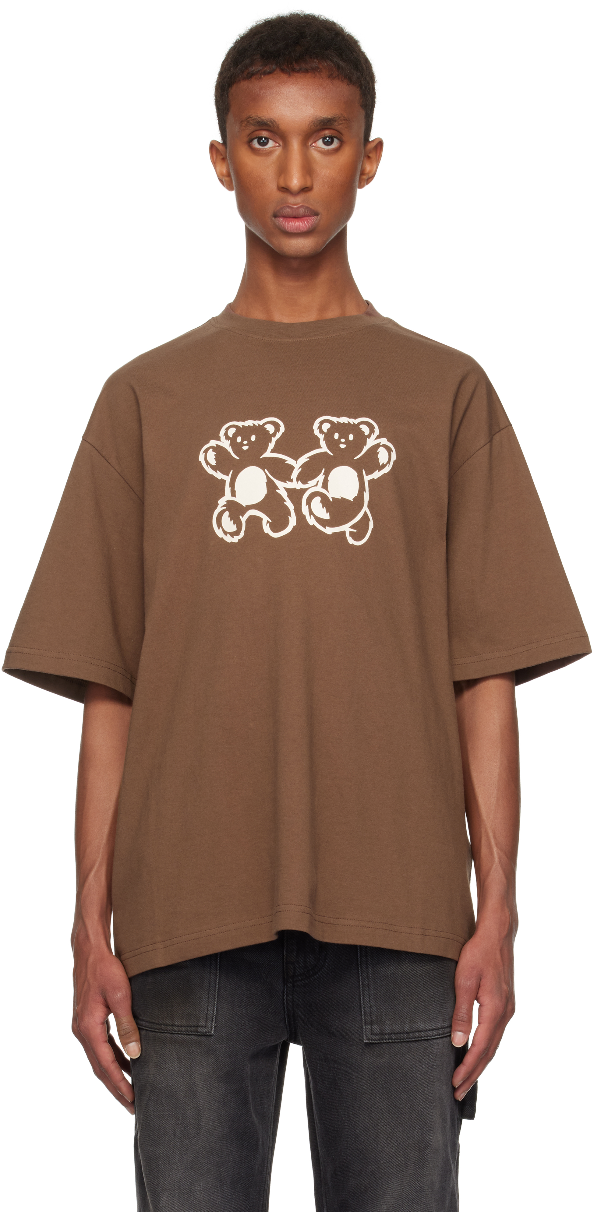 Shop We11 Done Brown Teddy Twins T-shirt