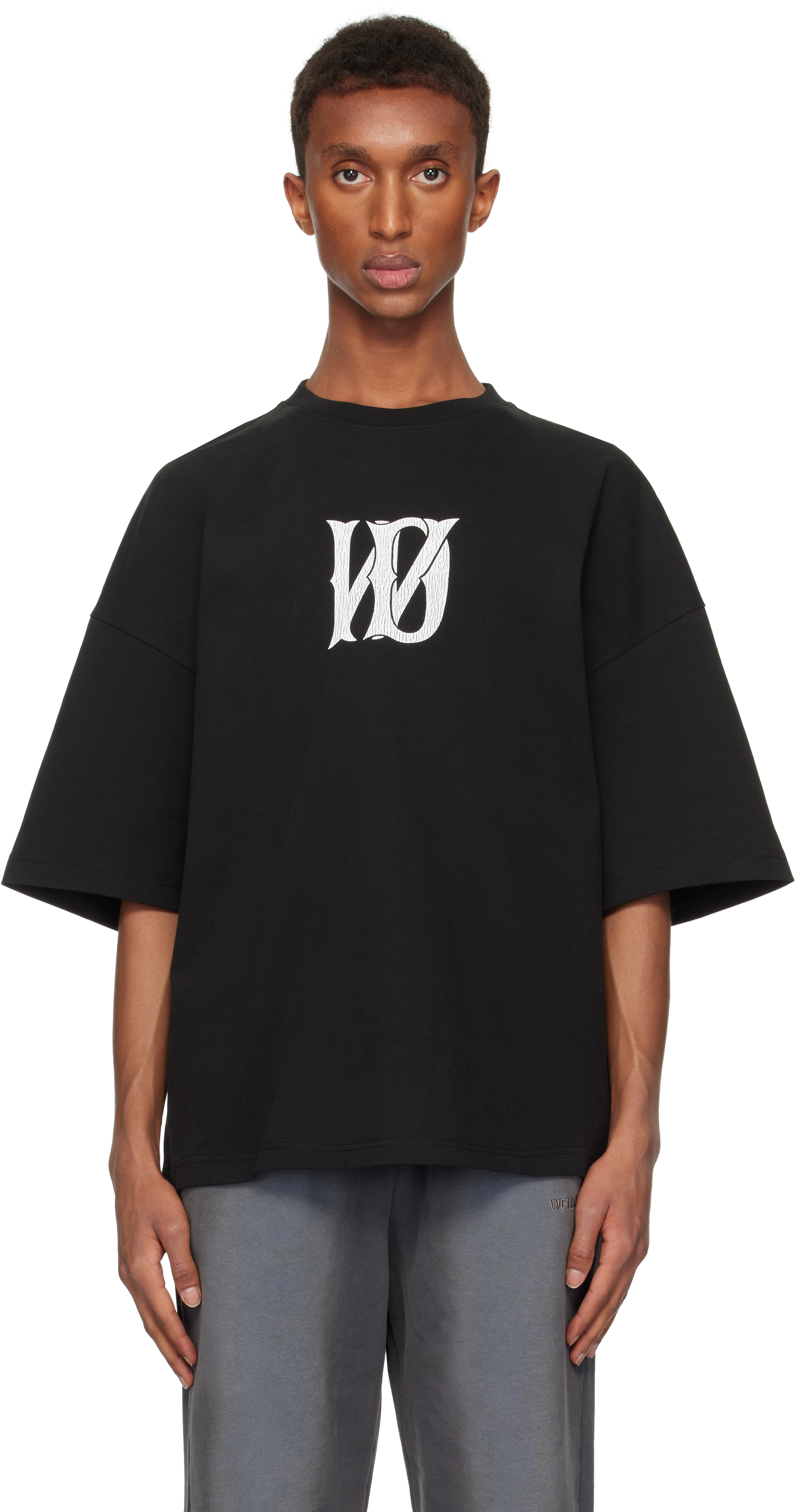 Shop We11 Done Black Letter Logo T-shirt