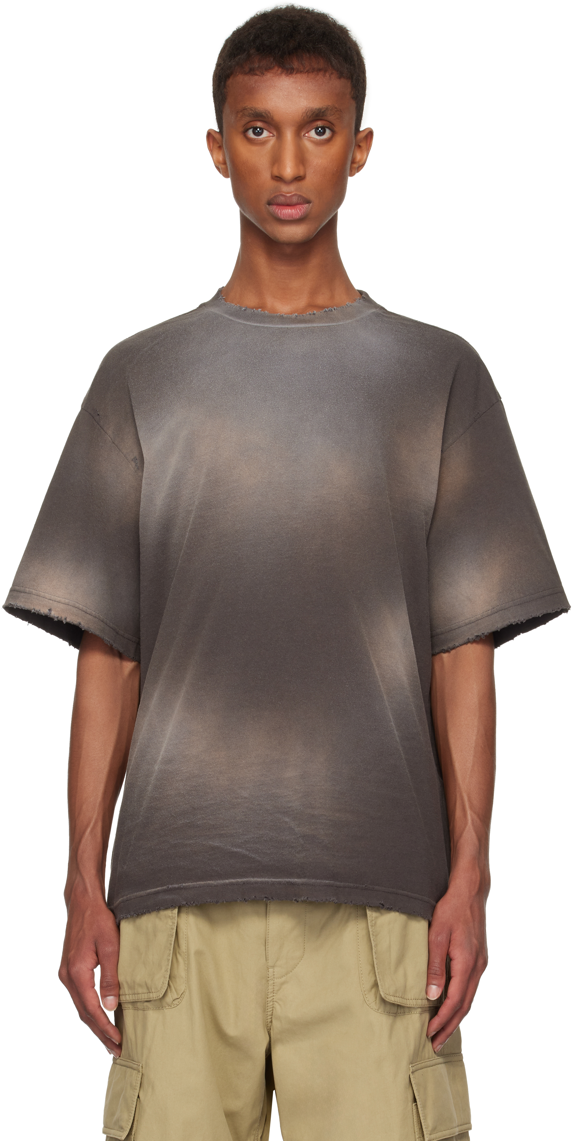 Shop We11 Done Gray Standard Logo Washed T-shirt In Charcoal