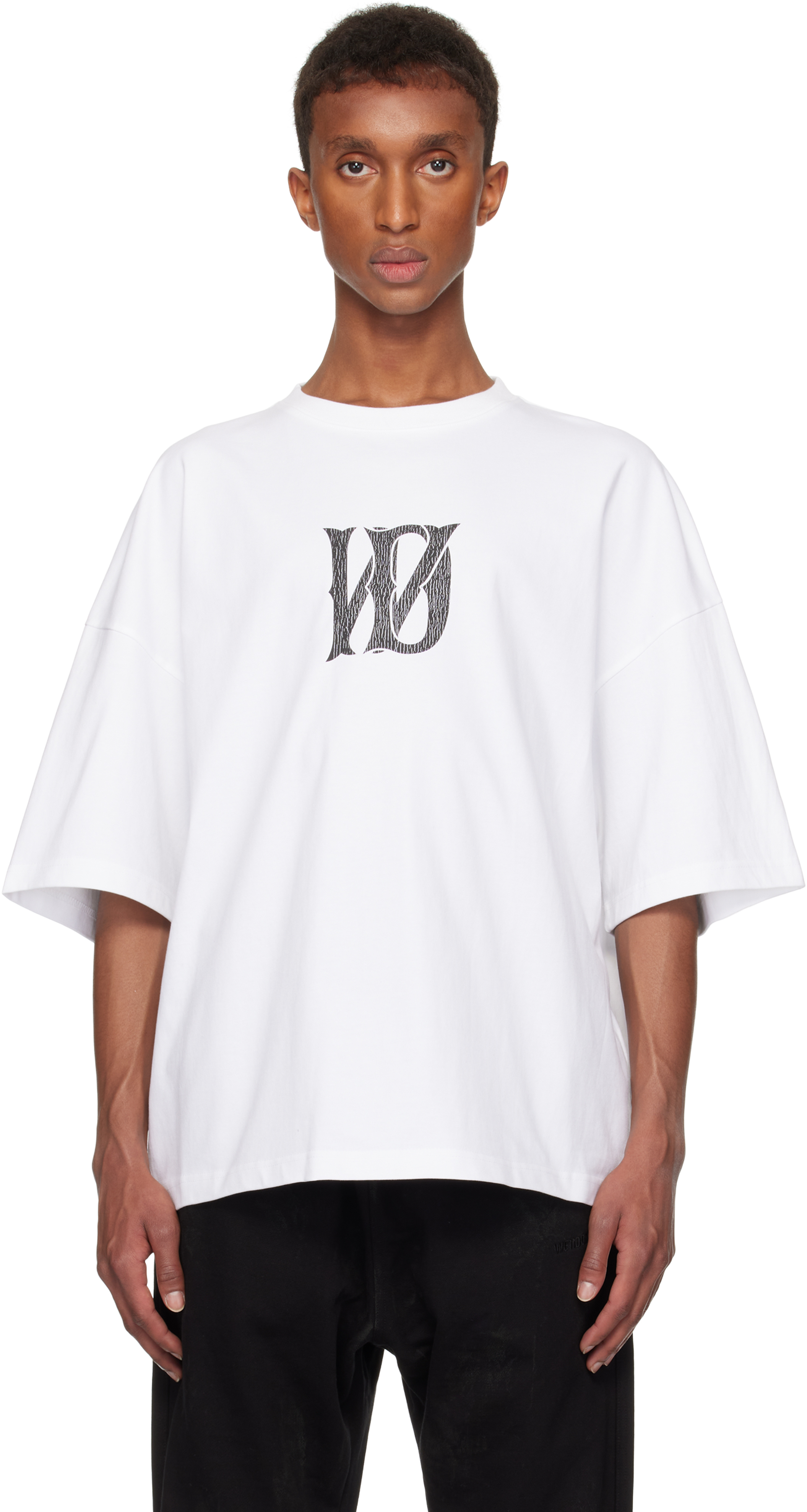 Shop We11 Done White Letter Logo Print T-shirt