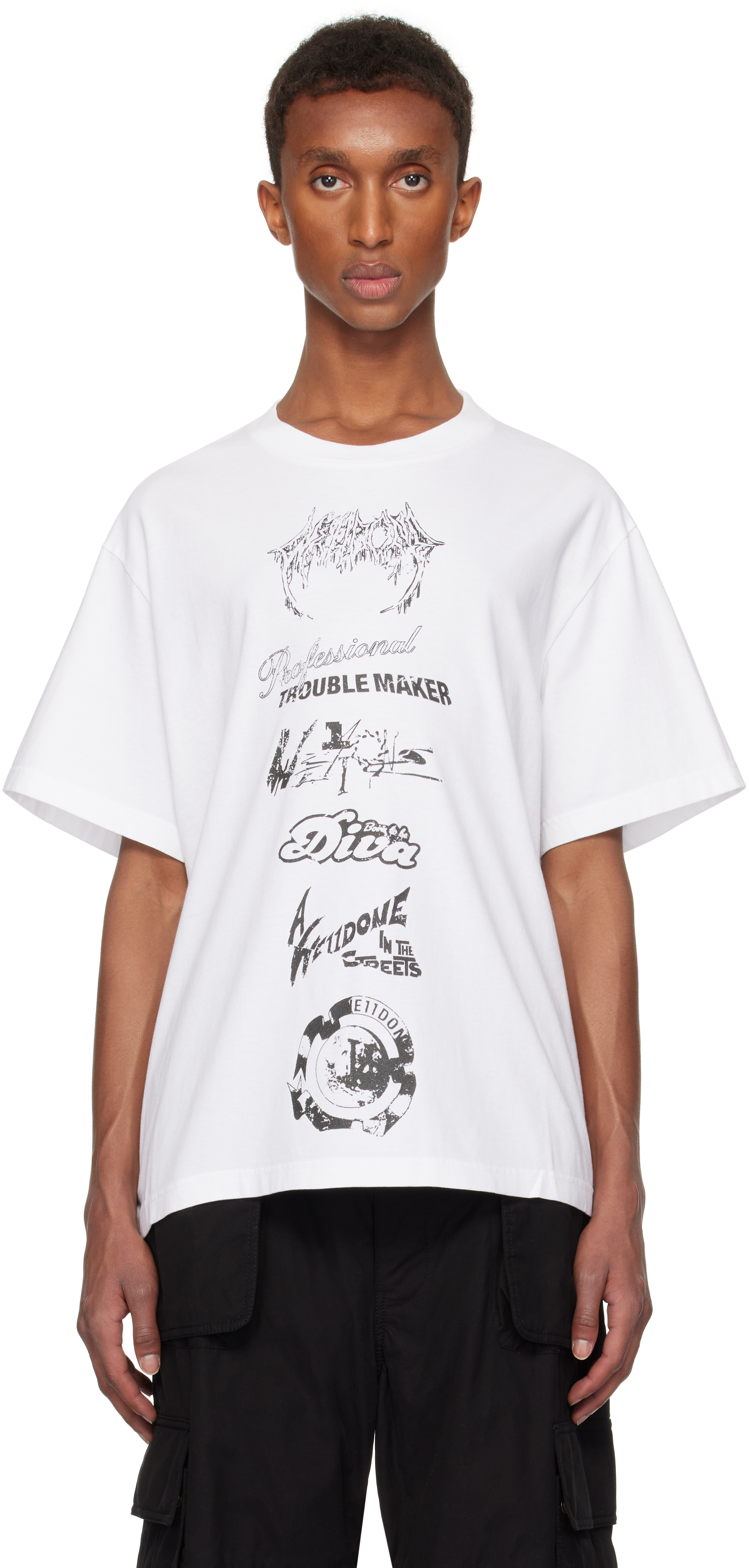 Shop We11 Done White Multi Logo T-shirt