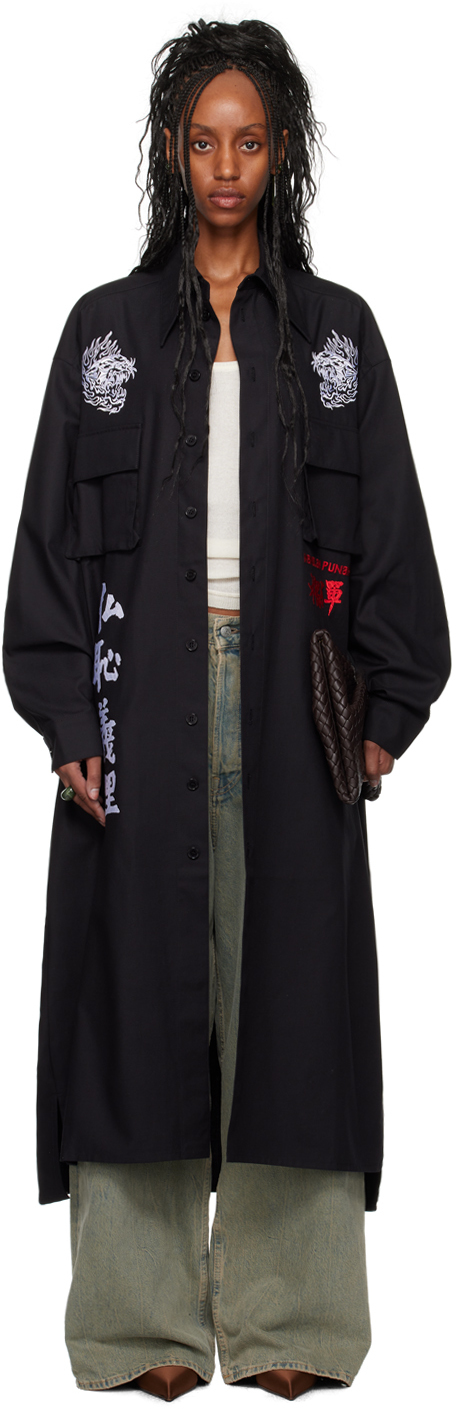 Shop Lu'u Dan Black Tokko L-d Coat