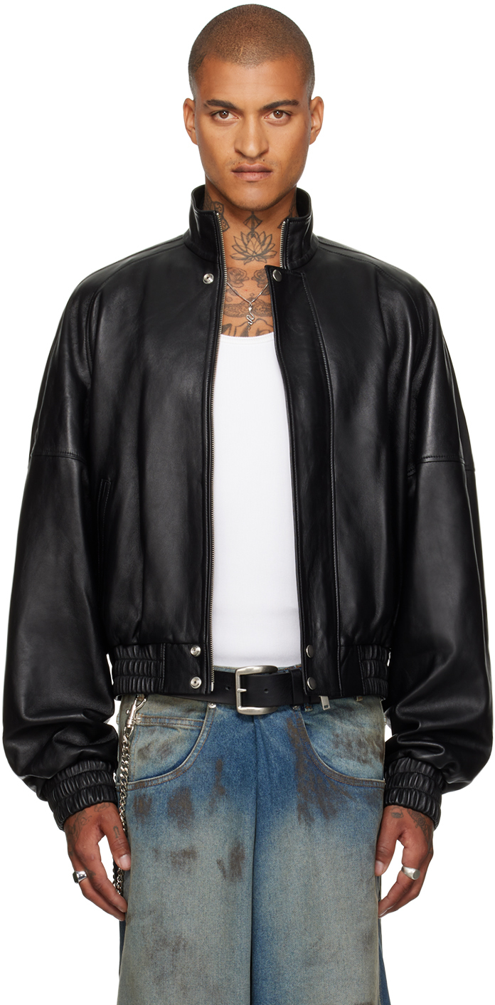 Black Blouson Leather Jacket