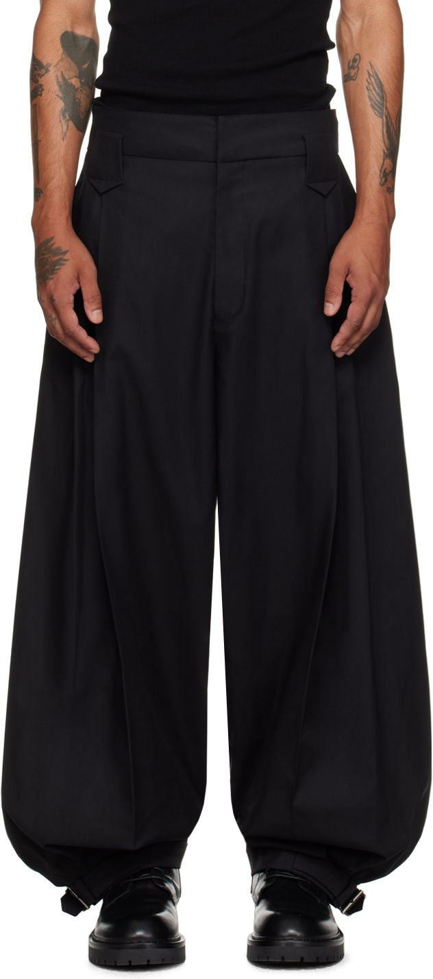 Shop Lu'u Dan Black Tobi Trousers